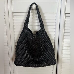 Black Woven Tote Bag